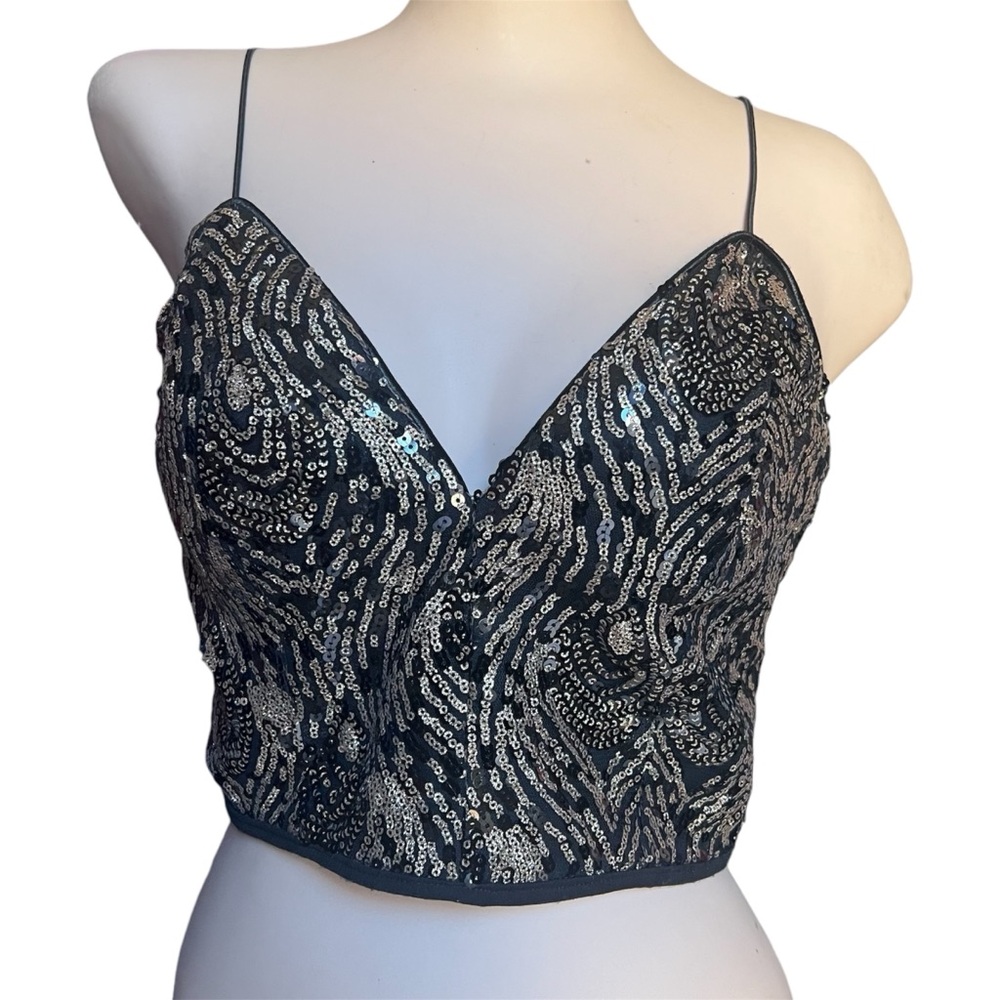 Windsor Crop Top Halter Sequined Top Size Small NWT